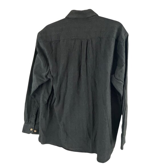 American Legend Outfitters Mens Long Sleeve Button-Up Shirt XL Black Goth Casual - Picture 4 of 6